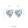 Classic heart-shaped S925 silver plated platinum Moissanite diamond pendant earring set 2